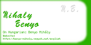 mihaly benyo business card